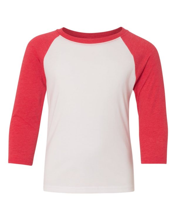 Next Level - Youth CVC Three-Quarter Sleeve Raglan T-Shirt - Image 9