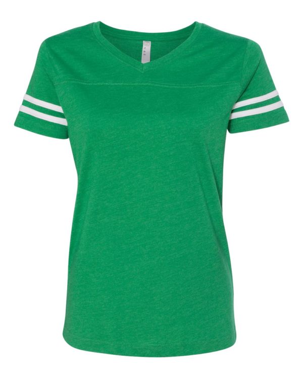 Women's V-Neck Fine Jersey Tee with Custom GLITTER Design - Image 6