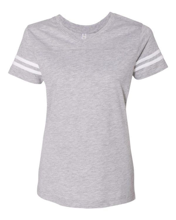 Women's V-Neck Fine Jersey Tee with Custom GLITTER Design - Image 7