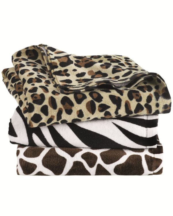 Animal Print Velour Beach Towel